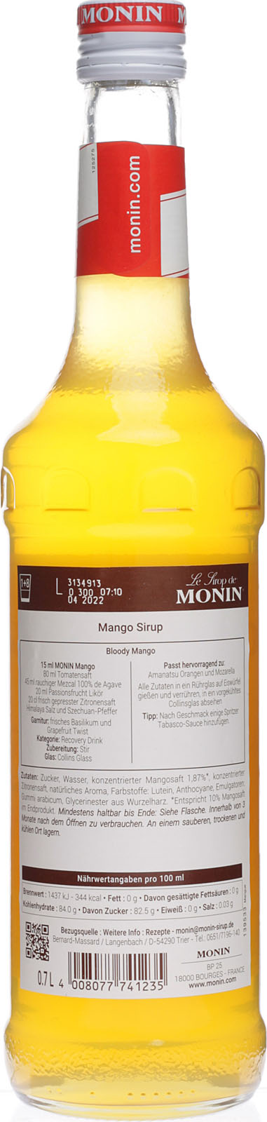 Monin Mango Sirup 0 7 Liter Online Kaufen