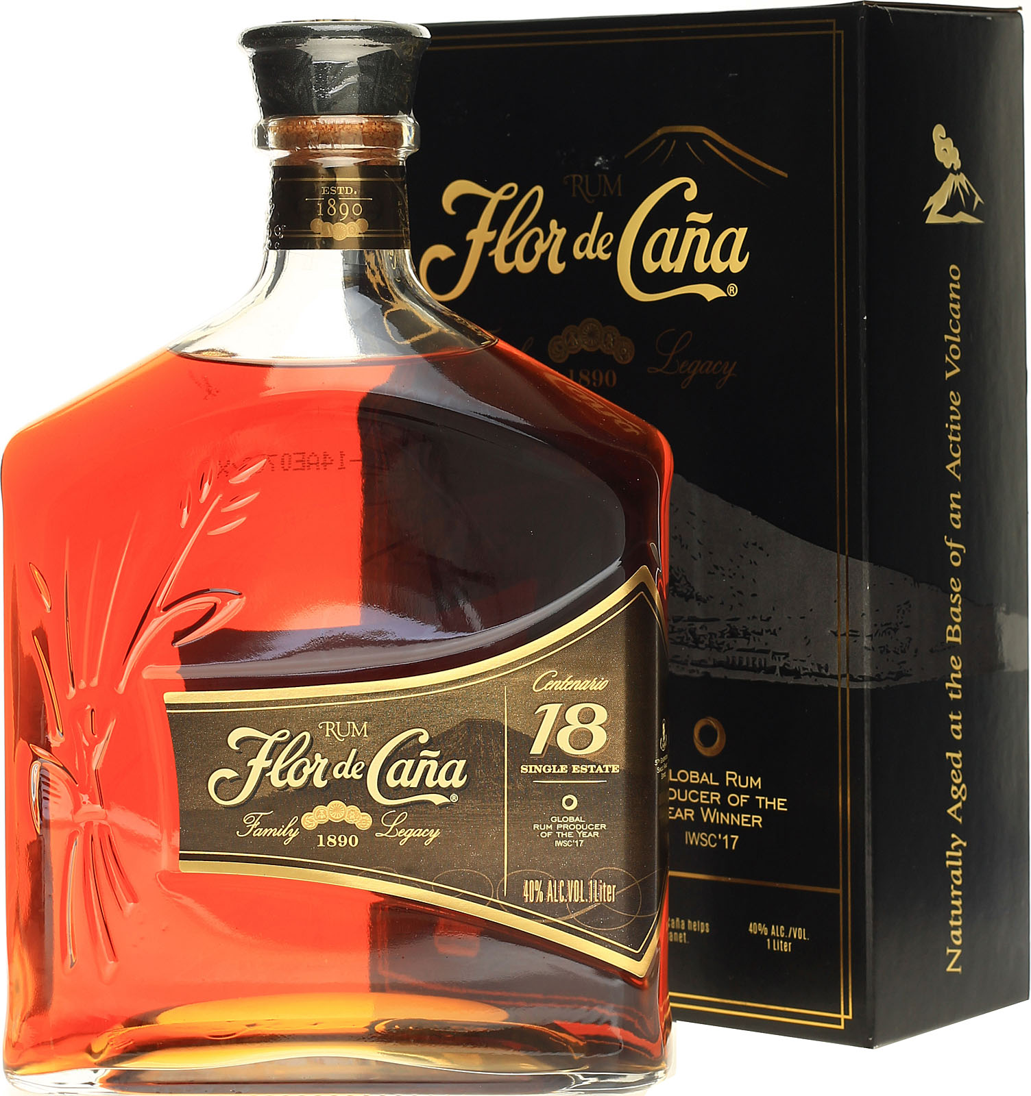 Flor de Cana Rum 18 Jahre 1 Liter 40 % Vol. --> BarFish - Spirituosen