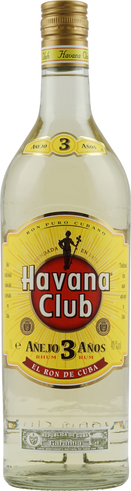 Havana Club Añejo Rum (3 40% i 1 Liter Vol. hier Jahre)