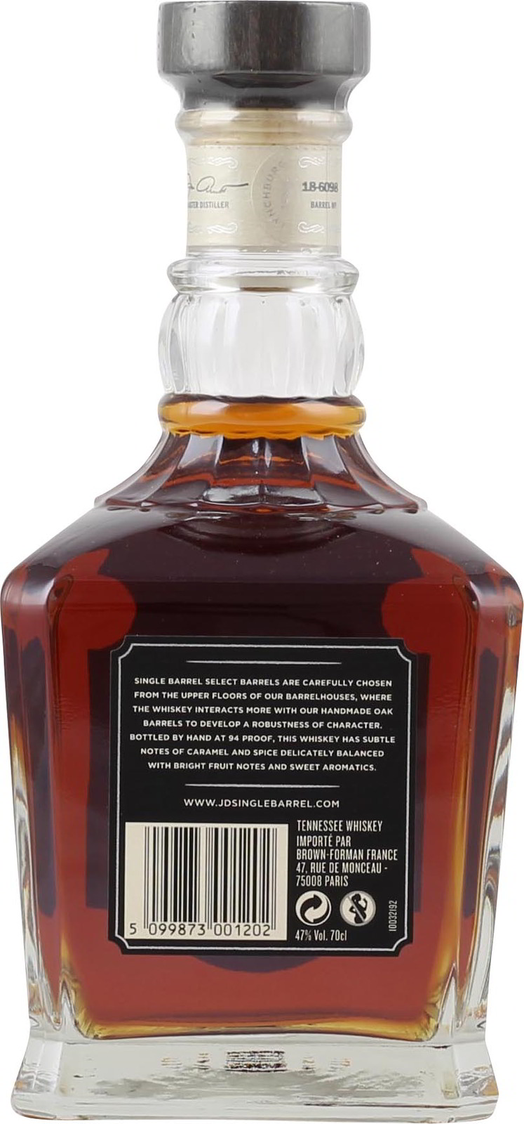 Jack Daniels Single Barrel mit Nosing Glas 0,7 Liter 47 