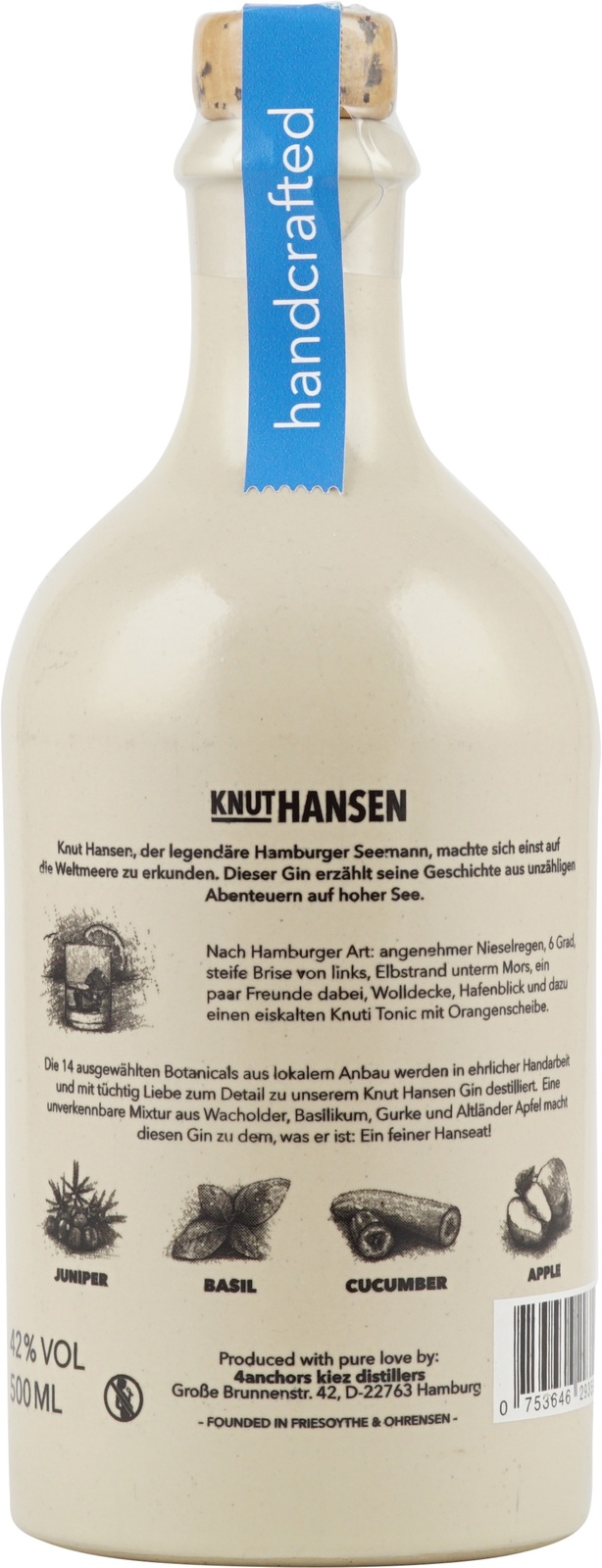 Knut Hansen Dry Gin 0,5 Liter 42 