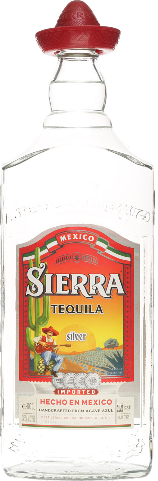 Sierra Silver Tequila 1 Liter Zit mit Salz Vol. und 38