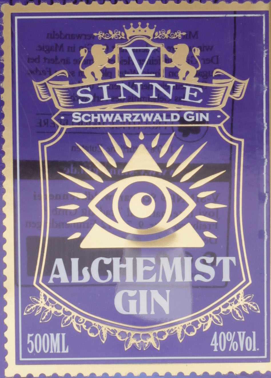 V-Sinne Alchemist Gin 40 % vol. 500 ml – wolkenlos und heiter