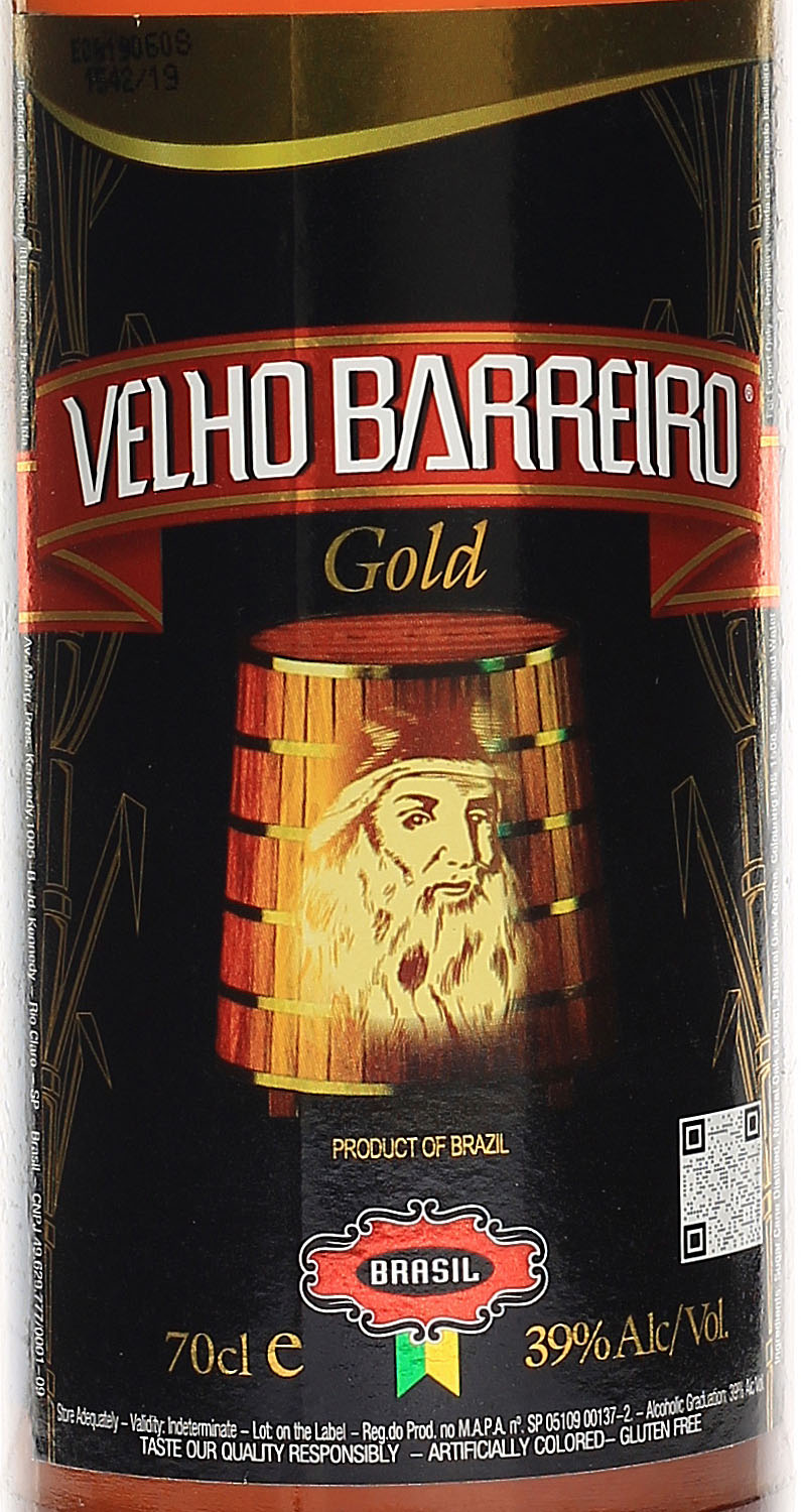 39% Velho Vol Barreiro Jahre) Liter Cachaca Gold 0,7 (3