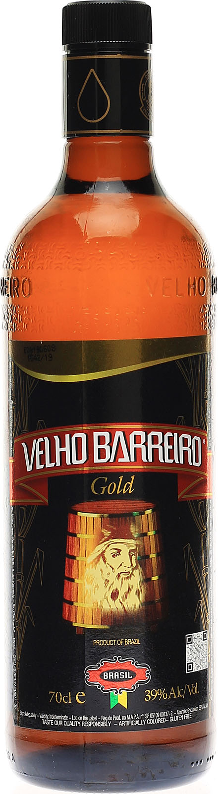 Velho Barreiro Gold Cachaca Vol 0,7 39% Liter (3 Jahre)