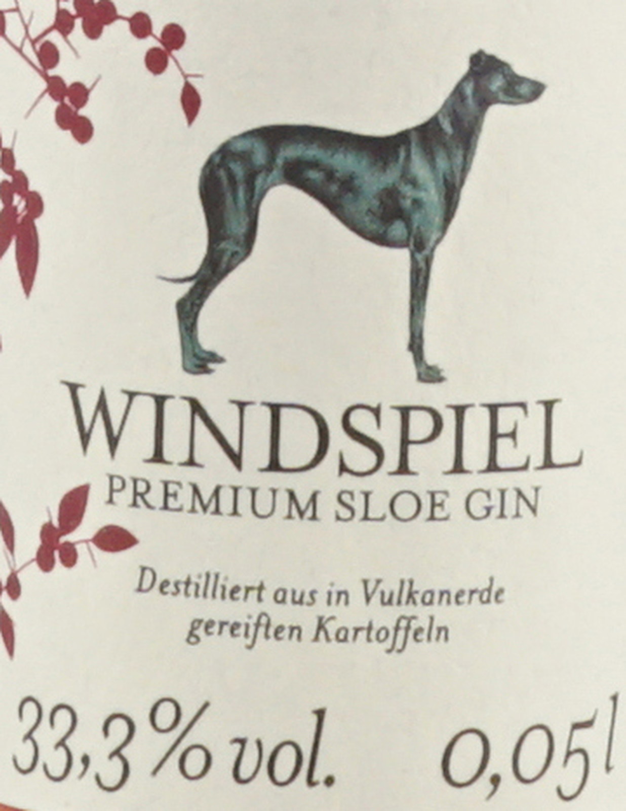 Liter Gin % Premium 33,3 Sloe Windspiel 0,05